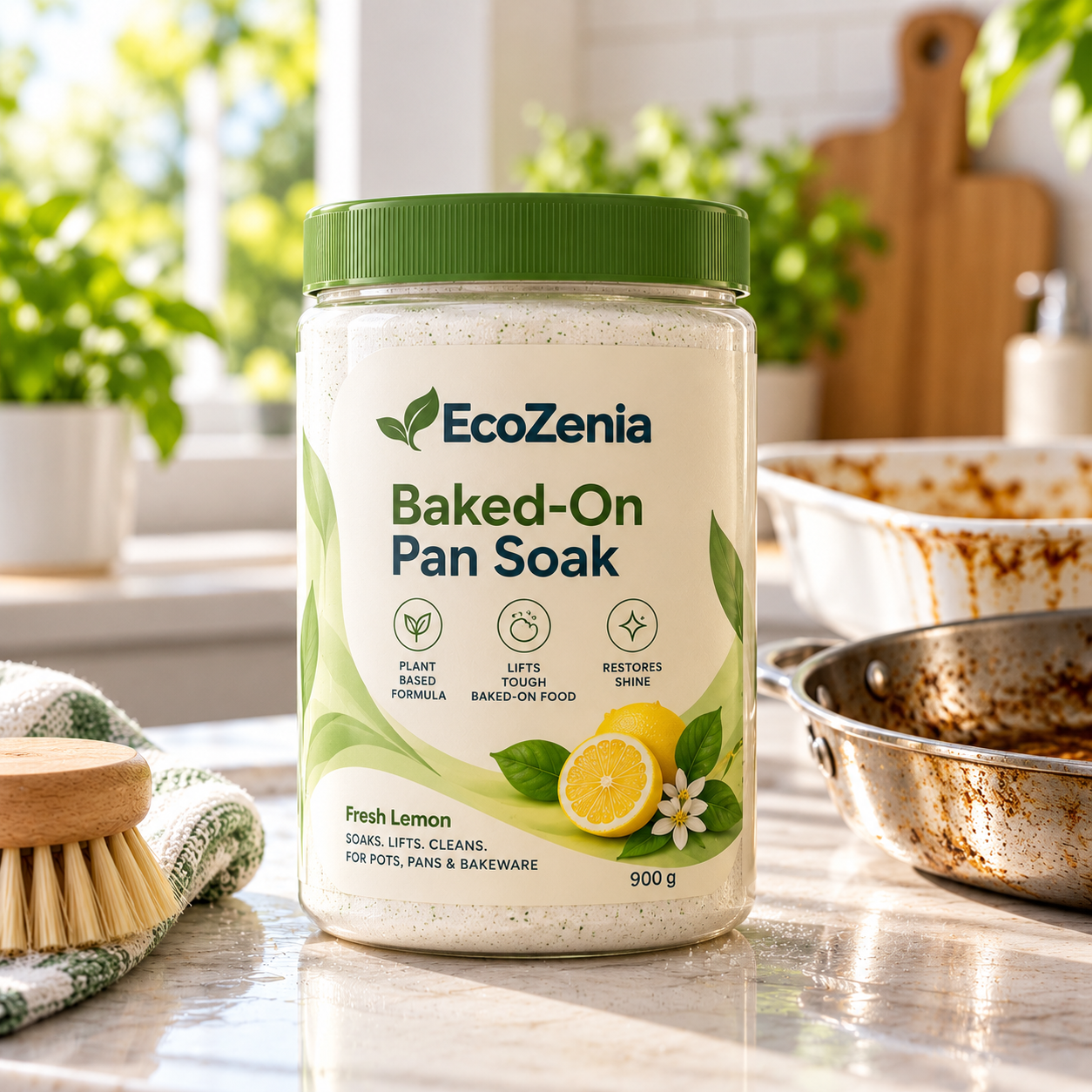 EcoZenia Baked-On Pan Soak